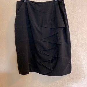 Cato Women Sexy Unattached Front Ruffles Black Skirt